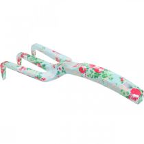 Product Metal hand rake, rake with rose motif, mini rake L23cm