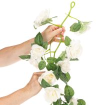 Product Artificial Rose Garland with White Silk Flowers, 170cm