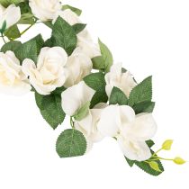 Product Artificial Rose Garland with White Silk Flowers, 170cm