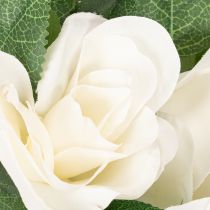 Product Artificial Rose Garland with White Silk Flowers, 170cm