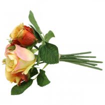 Product Orange rose bouquet Ø17cm L25cm artificial flowers decoration autumn wedding table decoration