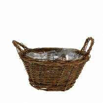 Round basket made of willow branches Easter basket brown Ø19cm