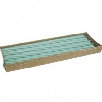 Product Rustic Candles Taper Candles Solid Colored Green 350/28mm 4 Pcs