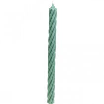 Product Rustic Candles Taper Candles Solid Colored Green 350/28mm 4 Pcs