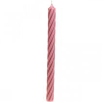 Product Rustic candles, solid colored pink 350/28mm 4pcs