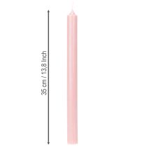 Product Rustic Taper Candles Solid-Coloured Pink 350x28mm Set of 4