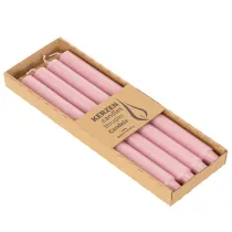 Product Rustic Taper Candles Dyed Through Pink 350/28mm Set of 4