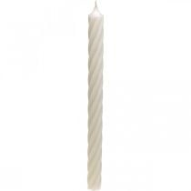 Rustic candles solid colored white 350/28mm 4pcs