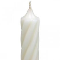 Product Rustic Candles Taper Candles Solid Colored White 350/28mm 4 Pcs