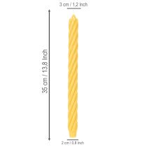 Product Yellow Rustic Twist Tapered Candles 350mm x 28mm Set of 4