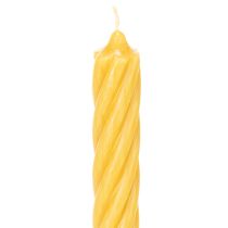 Product Yellow Rustic Twist Tapered Candles 350mm x 28mm Set of 4