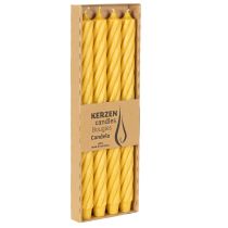 Product Yellow Rustic Twist Tapered Candles 350mm x 28mm Set of 4