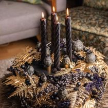 Rustic candles, solid colored black 250/28mm 4pcs