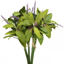 Product Artificial sage bunch, silk flowers, sage branches artificial violet L26cm 4pcs