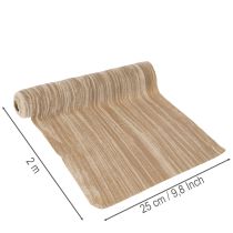 Product Beige Crushed Velvet Table Runner 25cm x 2m Polyester