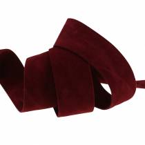Product Velvet ribbon Bordeaux red 25mm 7m