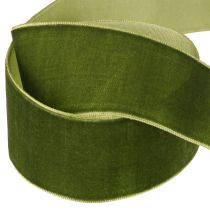 Product Velvet ribbon decorative ribbon fabric ribbon velvet dark green 40mm 8m