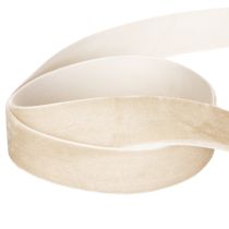 Product Velvet Ribbon 20mm Beige for Gift Wrapping and Crafts - 10m Roll