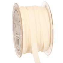 Product Velvet Ribbon Roll 10mm x 20m Cream for Crafting and Gift Wrapping