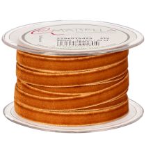 Product Velvet Ribbon for Decorating, 10mm Width, 20m Roll, Terracotta Orange