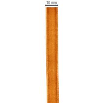 Product Velvet Ribbon for Decorating, 10mm Width, 20m Roll, Terracotta Orange
