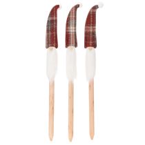 Product Christmas Gnome Decoration Sticks with Felt Hat, 58cm, Set of 6
