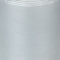 Product Satin wreath ribbon, silver, 100mm wide, 25m long, for funeral wreaths, memorial wreaths & anniversaries, weatherproof & compostable