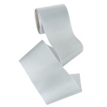 Product Satin wreath ribbon, silver, 100mm wide, 25m long, for funeral wreaths, memorial wreaths &amp; anniversaries, weatherproof &amp; compostable