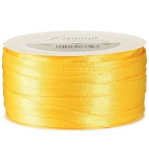 Product Satin ribbon gift ribbon yellow narrow decorative ribbon 6mm 50m