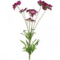 Product Scabious artificial flower pink summer flower H64cm bunch of 3pcs