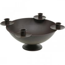 Product Decorative bowl candle holder rod candle holder metal brown Ø31cm
