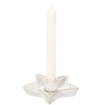 Product Ceramic Star Candle Holders White 12cm for Taper Candles Set of 2
