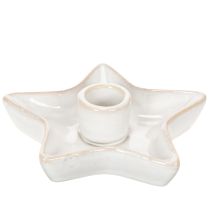 Product Ceramic Star Candle Holders White 12cm for Taper Candles Set of 2