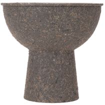 Product Round Plant Bowl with Pedestal, 18 cm Diameter, Brown and Anthracite, Metal