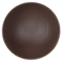 Product Round Plant Bowl with Pedestal, 18 cm Diameter, Brown and Anthracite, Metal