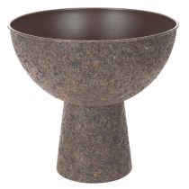 Product Round Metal Plant Bowl with Stand, 25 cm, Brown, Indoor Decorative Planter