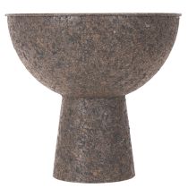 Product Round Metal Plant Bowl with Stand, 25 cm, Brown, Indoor Decorative Planter