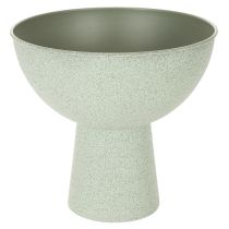 Product Metal Plant Bowl with Stand, 25cm, Green Granite Look