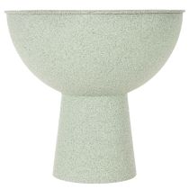 Product Metal Plant Bowl with Stand, 25cm, Green Granite Look