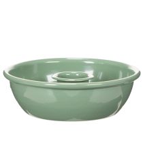 Product Taper Candle Holders Set of 2 Green Metal 10cm for Arrangements and Decorations