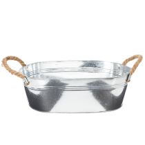 Product Oval bowl 35cm x 21.5cm H11.5cm, glossy zinc