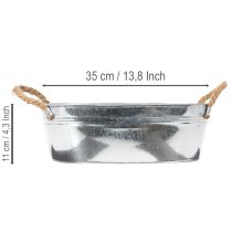 Product Oval bowl 35cm x 21.5cm H11.5cm, glossy zinc