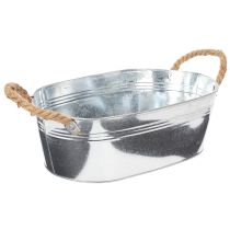 Product Oval bowl 35cm x 21.5cm H11.5cm, glossy zinc