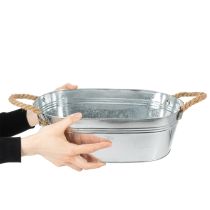 Product Oval bowl 35cm x 21.5cm H11.5cm, glossy zinc