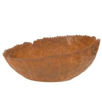 Product Round Metal Bowl with Rust Effect and Textured Surface, 20 cm