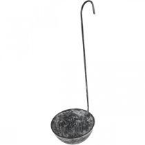 Decorative trowel metal, decorative bowl for hanging Gray Ø13cm