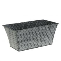 Product Zinc Flower Pot with Diamond Pattern 26cm×15.5cm