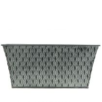 Product Zinc Flower Pot with Diamond Pattern 30cm x 18cm H15cm