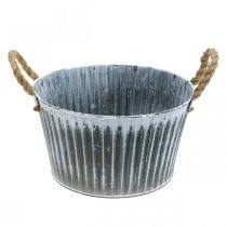 Metal plant bowl, flower bowl, plant pot with handles Ø28cm