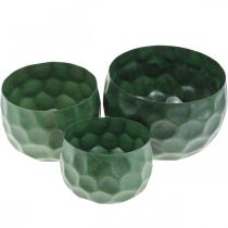 Product Decorative bowl metal green vintage planter Ø25 / 20.5 / 16.5cm set of 3